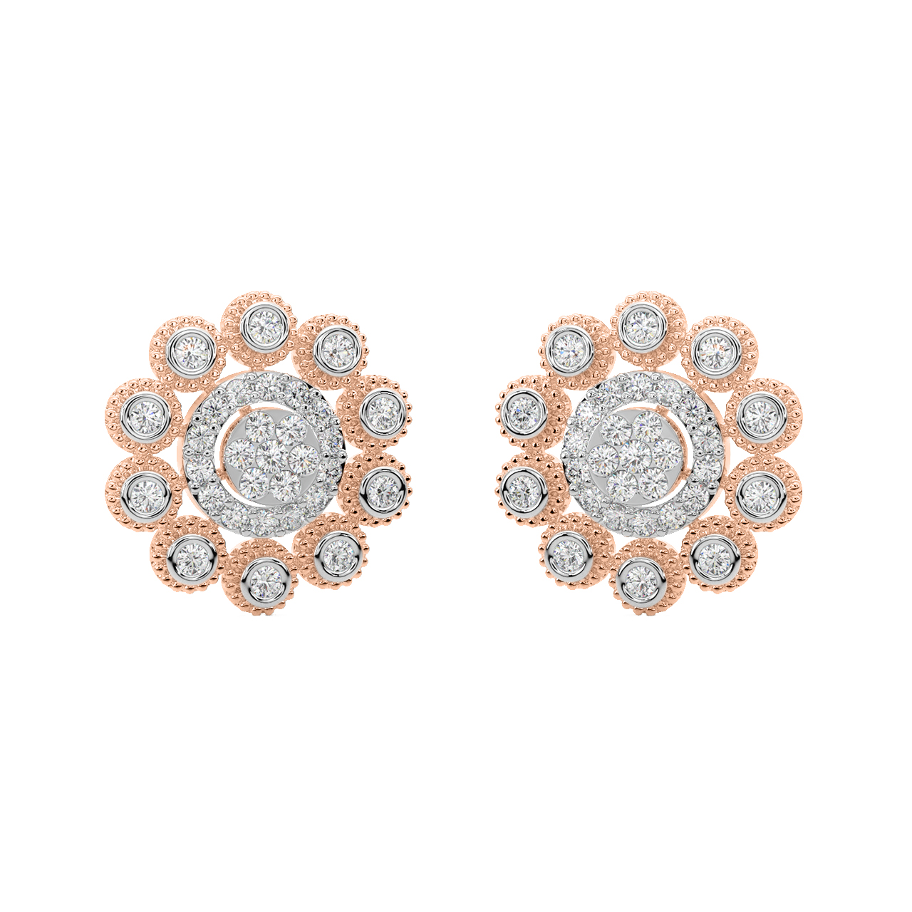 Keily Round Diamond Stud Earrings